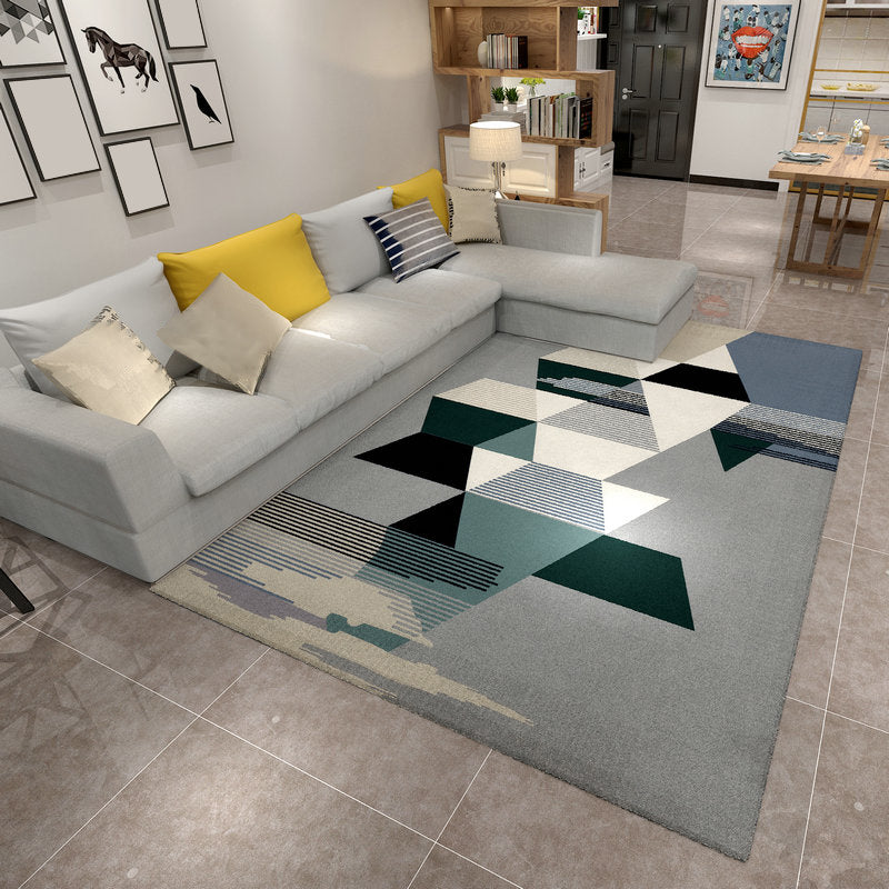 Multi Color Scandinavian Rug Polyster Plant Printed Area Carpet Pet Friendly Easy Care Area Rug for Bedroom Clearhalo 'Area Rug' 'Modern' 'Rugs' Rug' 2479722