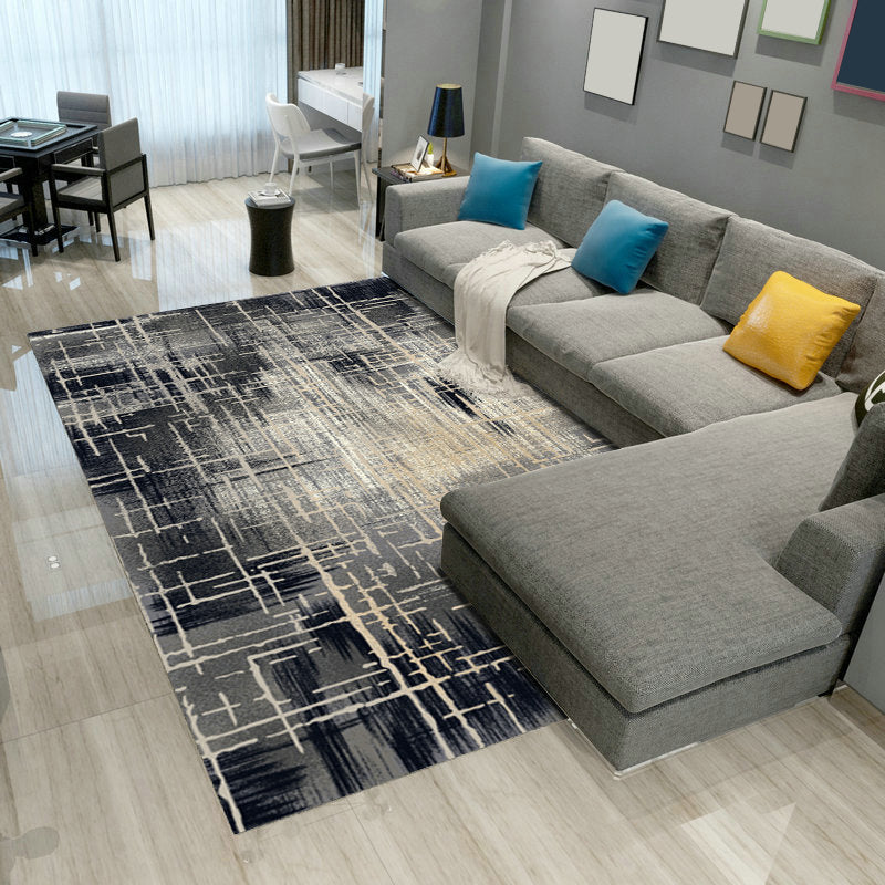 Multi Color Scandinavian Rug Polyster Plant Printed Area Carpet Pet Friendly Easy Care Area Rug for Bedroom Clearhalo 'Area Rug' 'Modern' 'Rugs' Rug' 2479724
