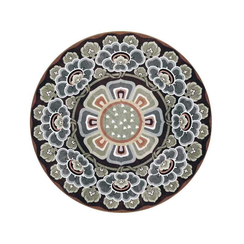 Moroccan Decoration Rug Multi Color Flower Printed Indoor Rug Polypropylene Pet Friendly Easy Care Area Carpet Light Green Clearhalo 'Area Rug' 'Moroccan' 'Rugs' Rug' 2479737