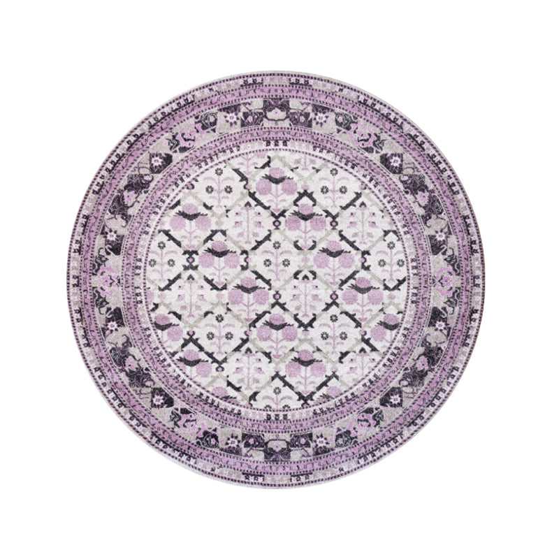Moroccan Decoration Rug Multi Color Flower Printed Indoor Rug Polypropylene Pet Friendly Easy Care Area Carpet Purple Clearhalo 'Area Rug' 'Moroccan' 'Rugs' Rug' 2479743