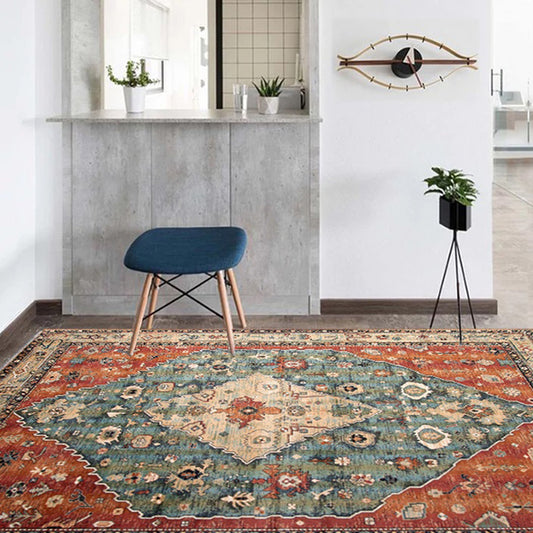 Multi Color Geometric Print Rug Cotton Blend Oriental Indoor Rug Non-Slip Backing Stain-Resistant Area Carpet for Room Clearhalo 'Area Rug' 'Moroccan' 'Rugs' Rug' 2479744