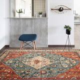 Multi Color Geometric Print Rug Cotton Blend Oriental Indoor Rug Non-Slip Backing Stain-Resistant Area Carpet for Room Clearhalo 'Area Rug' 'Moroccan' 'Rugs' Rug' 2479744