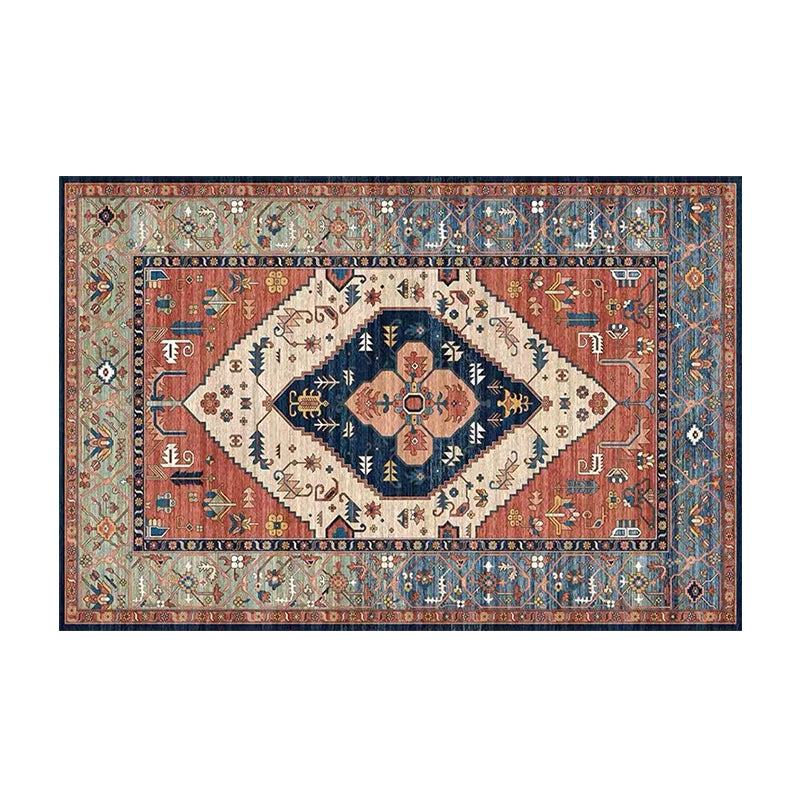 Multi Color Geometric Print Rug Cotton Blend Oriental Indoor Rug Non-Slip Backing Stain-Resistant Area Carpet for Room Yellow-Red Clearhalo 'Area Rug' 'Moroccan' 'Rugs' Rug' 2479750