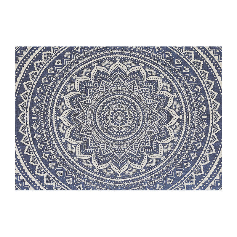 Multi Color Geometric Print Rug Cotton Blend Oriental Indoor Rug Non-Slip Backing Stain-Resistant Area Carpet for Room Blue Clearhalo 'Area Rug' 'Moroccan' 'Rugs' Rug' 2479752