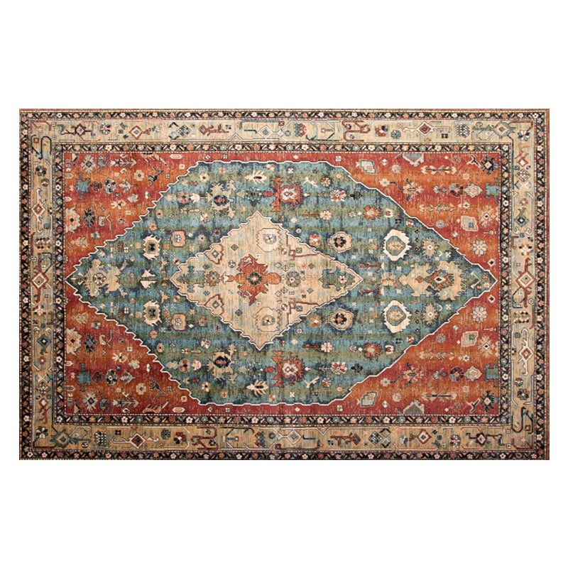 Multi Color Geometric Print Rug Cotton Blend Oriental Indoor Rug Non-Slip Backing Stain-Resistant Area Carpet for Room Orange Red Clearhalo 'Area Rug' 'Moroccan' 'Rugs' Rug' 2479755