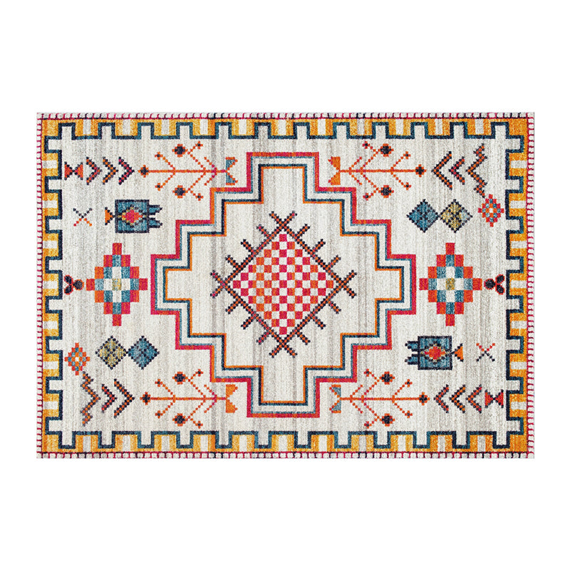 Multi Color Geometric Print Rug Cotton Blend Oriental Indoor Rug Non-Slip Backing Stain-Resistant Area Carpet for Room Cream Gray Clearhalo 'Area Rug' 'Moroccan' 'Rugs' Rug' 2479757