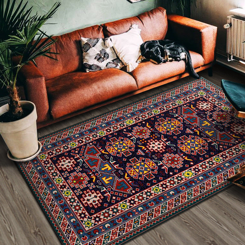 Multi Color Geometric Print Rug Cotton Blend Persian Area Carpet Non-Slip Backing Easy Care Indoor Rug for Living Room Clearhalo 'Area Rug' 'Moroccan' 'Rugs' Rug' 2479764