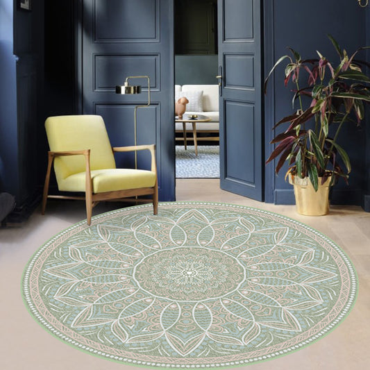 Trendy Flower Printed Rug Multi Color Cotton Blend Area Carpet Pet Friendly Stain-Resistant Indoor Rug for Decoration Clearhalo 'Area Rug' 'Moroccan' 'Rugs' Rug' 2479770