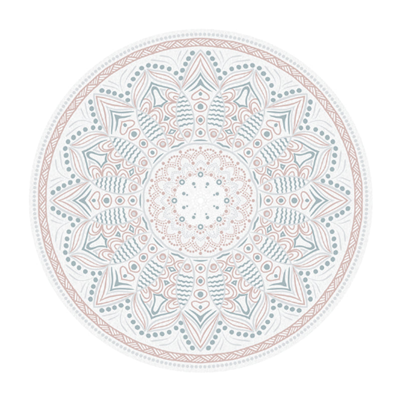 Trendy Flower Printed Rug Multi Color Cotton Blend Area Carpet Pet Friendly Stain-Resistant Indoor Rug for Decoration White Clearhalo 'Area Rug' 'Moroccan' 'Rugs' Rug' 2479771