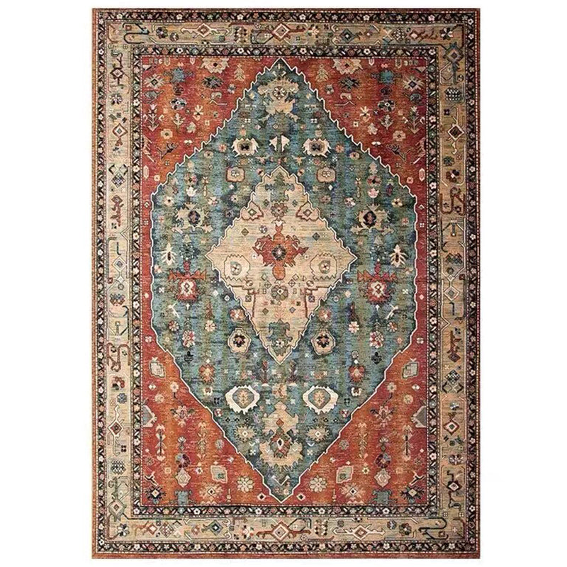 Multi Color Living Room Rug Persian Geometric Printed Indoor Rug Cotton Blend Anti-Slip Easy Care Area Carpet Clearhalo 'Area Rug' 'Rugs' 'Shabby Chic' Rug' 2479814
