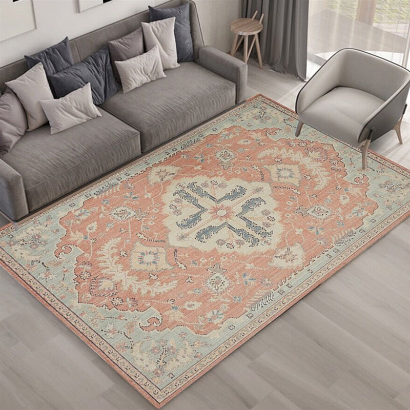 Multi Color Living Room Rug Persian Geometric Printed Indoor Rug Cotton Blend Anti-Slip Easy Care Area Carpet Light Orange Clearhalo 'Area Rug' 'Rugs' 'Shabby Chic' Rug' 2479819