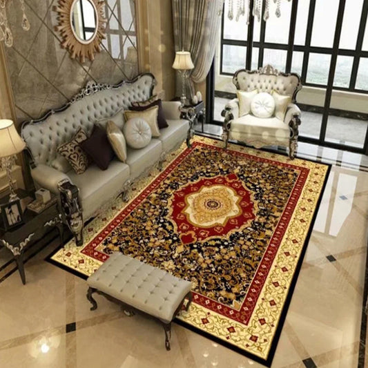Multi-Color Moroccan Rug Polyster Geometric Print Area Carpet Easy Care Pet Friendly Washable Indoor Rug for Parlor Red Brown Clearhalo 'Area Rug' 'Rugs' 'Shabby Chic' Rug' 2479825