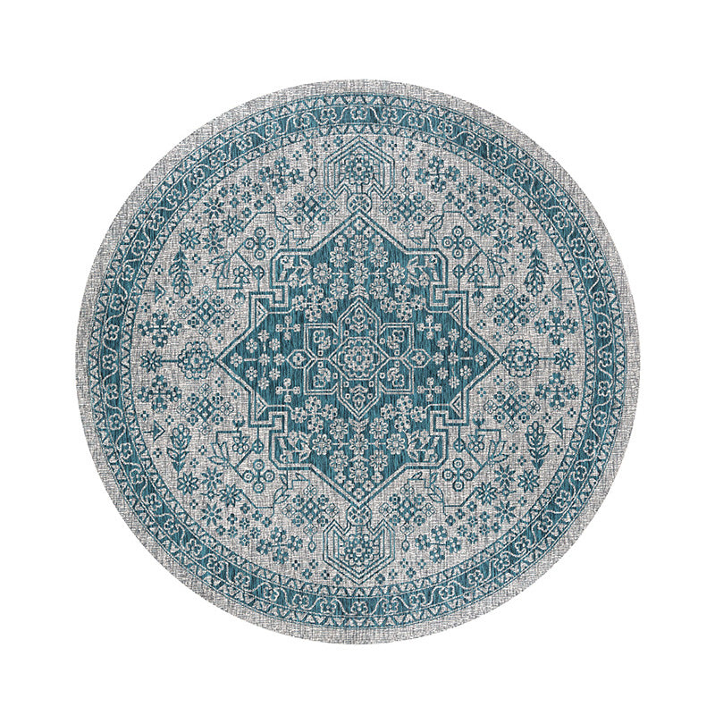 Vintage Geometric Printed Rug Multi Color Polyster Area Carpet Non-Slip Backing Pet Friendly Easy Care Indoor Rug for Room Blue Clearhalo 'Area Rug' 'Rugs' 'Shabby Chic' Rug' 2479843