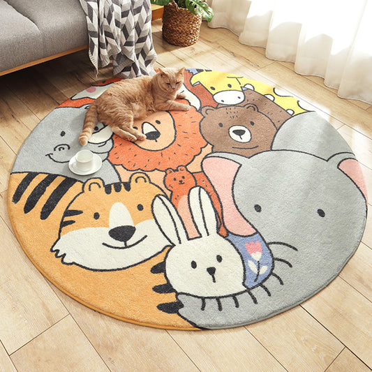 Multicolor Novelty Rug Lamb Wool Cartoon Printed Area Carpet Anti-Slip Backing Easy Care Indoor Rug for Kids Clearhalo 'Area Rug' 'Rug' 2479863