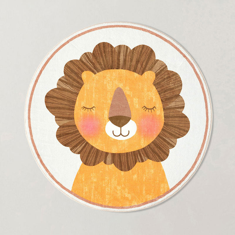 Multicolored Cartoon Pattern Rug Super Fiber Casual Area Carpet Non-Slip Pet Friendly Easy Care Indoor Rug for Kids Brown Clearhalo 'Area Rug' 'Rug' 2479871