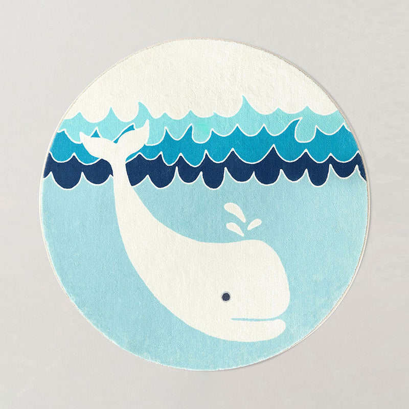 Multicolored Cartoon Pattern Rug Super Fiber Casual Area Carpet Non-Slip Pet Friendly Easy Care Indoor Rug for Kids Blue Clearhalo 'Area Rug' 'Rug' 2479876