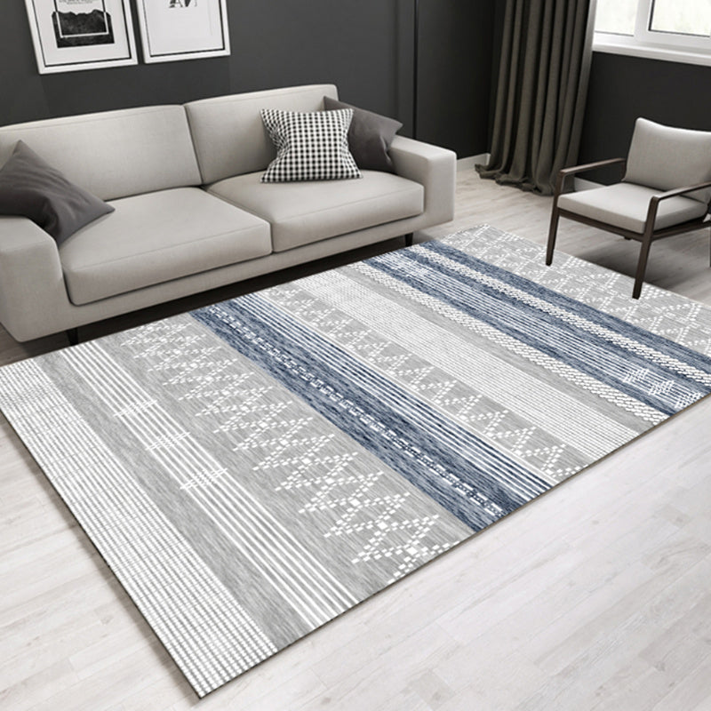 Southwestern Geometric Print Rug Multicolor Cotton Blend Area Carpet Non-Slip Easy Care Indoor Rug for Parlor Gray-Blue Clearhalo 'Area Rug' 'Rugs' 'Southwestern' Rug' 2479880