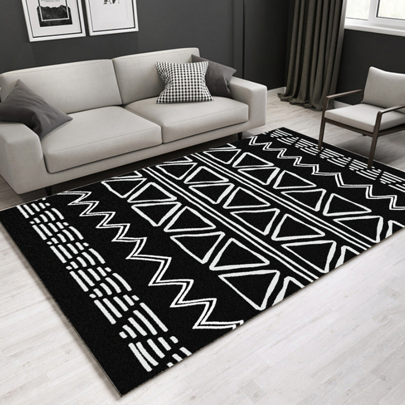 Southwestern Geometric Print Rug Multicolor Cotton Blend Area Carpet Non-Slip Easy Care Indoor Rug for Parlor Black Clearhalo 'Area Rug' 'Rugs' 'Southwestern' Rug' 2479889