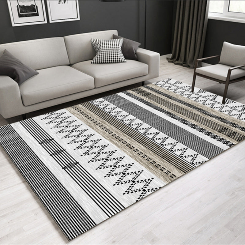 Southwestern Geometric Print Rug Multicolor Cotton Blend Area Carpet Non-Slip Easy Care Indoor Rug for Parlor Dark Gray-Yellow Clearhalo 'Area Rug' 'Rugs' 'Southwestern' Rug' 2479893