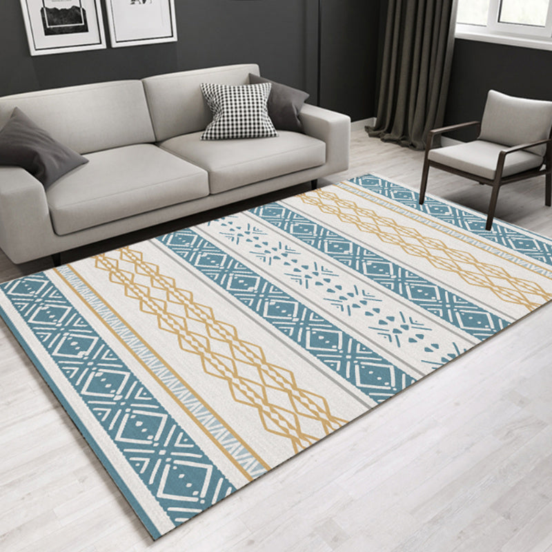 Southwestern Geometric Print Rug Multicolor Cotton Blend Area Carpet Non-Slip Easy Care Indoor Rug for Parlor Yellow-Blue Clearhalo 'Area Rug' 'Rugs' 'Southwestern' Rug' 2479894