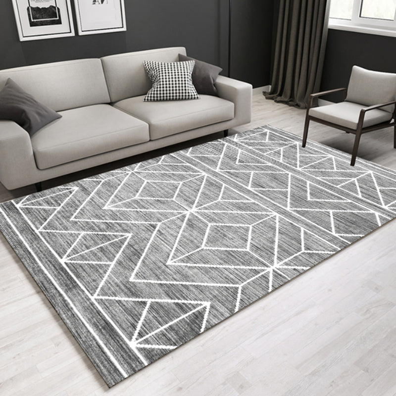 Southwestern Geometric Print Rug Multicolor Cotton Blend Area Carpet Non-Slip Easy Care Indoor Rug for Parlor Light Gray Clearhalo 'Area Rug' 'Rugs' 'Southwestern' Rug' 2479895