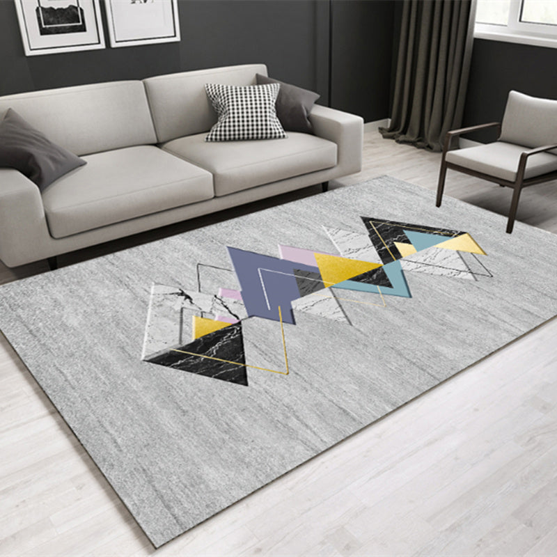 Southwestern Geometric Print Rug Multicolor Cotton Blend Area Carpet Non-Slip Easy Care Indoor Rug for Parlor Dark Gray Clearhalo 'Area Rug' 'Rugs' 'Southwestern' Rug' 2479896