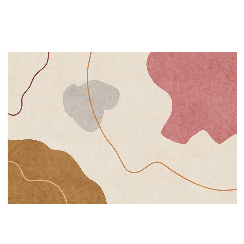 Multi Color Novelty Rug Cotton Blend Color Block Indoor Rug Anti-Slip Washable Easy Care Area Carpet for Bedroom Beige Clearhalo 'Area Rug' 'Rug' 2479906