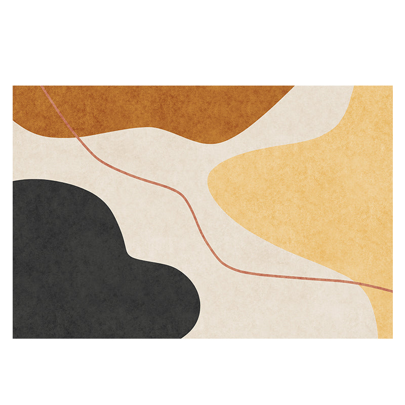 Multi Color Novelty Rug Cotton Blend Color Block Indoor Rug Anti-Slip Washable Easy Care Area Carpet for Bedroom Yellow Clearhalo 'Area Rug' 'Rug' 2479908