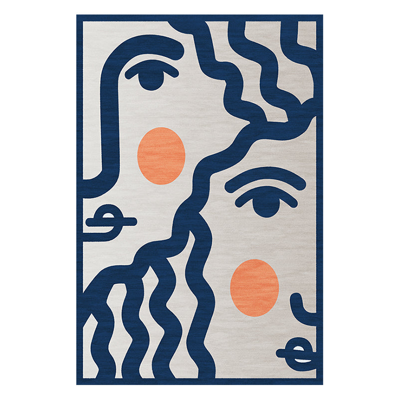 Calming Color Block Rug Multi Color Synthetics Area Carpet Non-Slip Backing Stain-Resistant Indoor Rug for Decor Light Blue-White Clearhalo 'Area Rug' 'Rug' 2479931