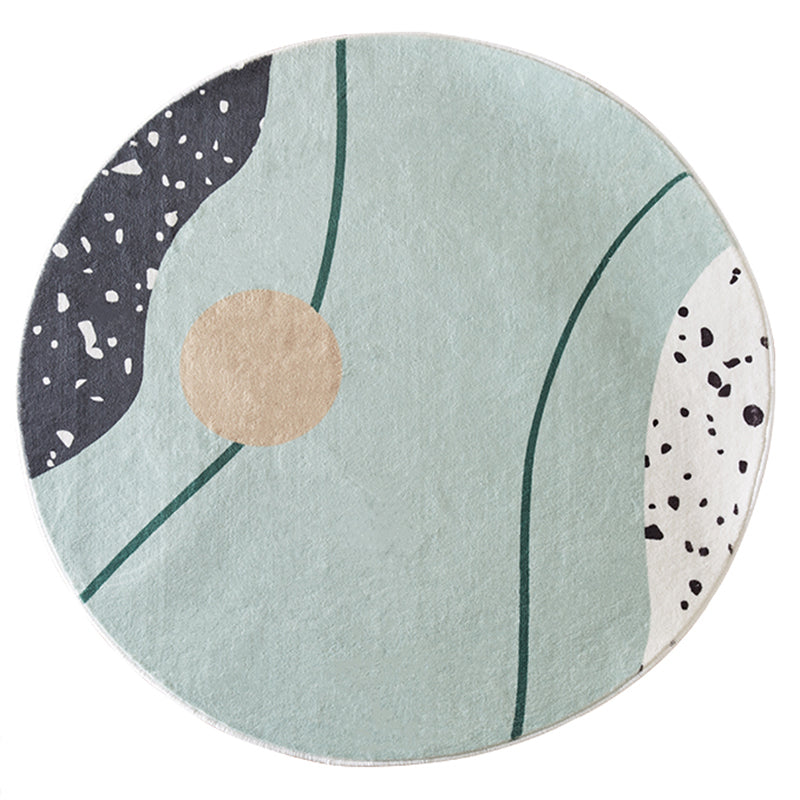 Trendy Color Block Rug Multi Colored Polyster Area Carpet Anti-Slip Backing Pet Friendly Easy Care Indoor Rug for Decoration Green Clearhalo 'Area Rug' 'Rug' 2479964