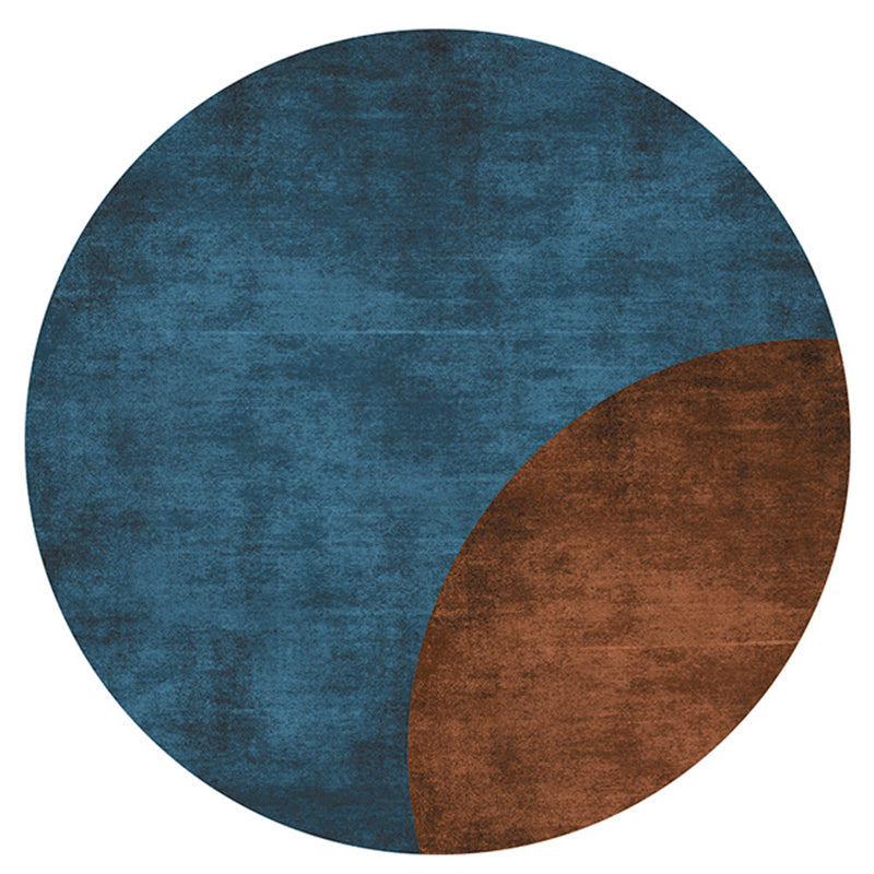 Casual Decoration Rug Multi Color Color Block Area Carpet Synthetics Non-Slip Pet Friendly Washable Indoor Rug Blue-Brown Clearhalo 'Area Rug' 'Rug' 2479985