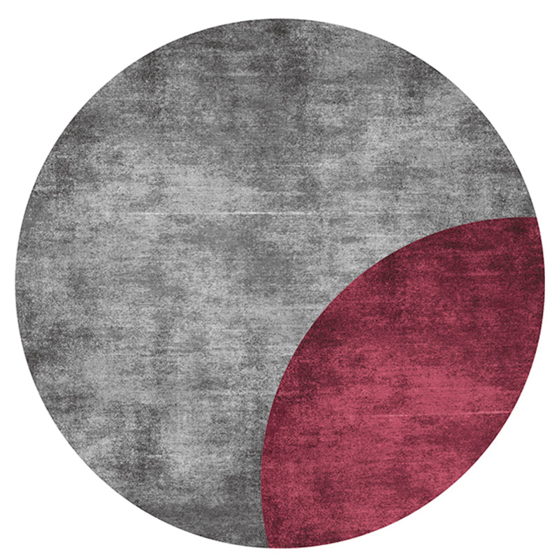 Casual Decoration Rug Multi Color Color Block Area Carpet Synthetics Non-Slip Pet Friendly Washable Indoor Rug Gray-Red Clearhalo 'Area Rug' 'Rug' 2479989