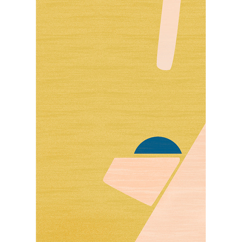 Comfort Color Block Rug Multi Colored Synthetics Area Carpet Non-Slip Backing Stain-Resistant Indoor Rug for Decoration Lemon Yellow Clearhalo 'Area Rug' 'Rug' 2480007