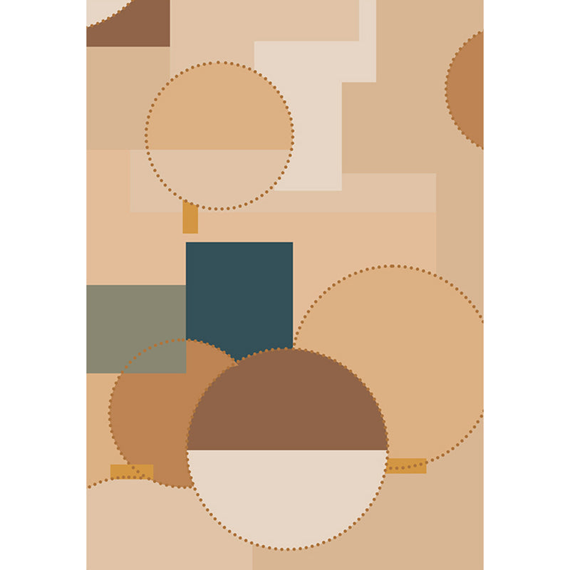 Comfort Color Block Rug Multi Colored Synthetics Area Carpet Non-Slip Backing Stain-Resistant Indoor Rug for Decoration Khaki Clearhalo 'Area Rug' 'Rug' 2480013
