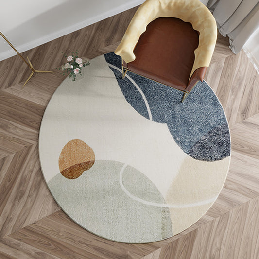 Multi Color Scandinavian Rug Lamb Wool Color Block Area Carpet Non-Slip Backing Pet Friendly Indoor Rug for Bedroom Clearhalo 'Area Rug' 'Rug' 2480026