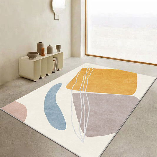 Yellow Decoration Rug Trendy Color Block Indoor Rug Cotton Blend Non-Slip Backing Stain-Resistant Area Carpet Clearhalo 'Area Rug' 'Rug' 2480033