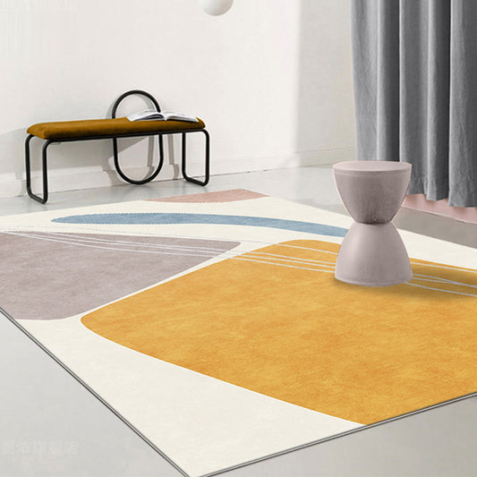 Yellow Decoration Rug Trendy Color Block Indoor Rug Cotton Blend Non-Slip Backing Stain-Resistant Area Carpet Clearhalo 'Area Rug' 'Rug' 2480035