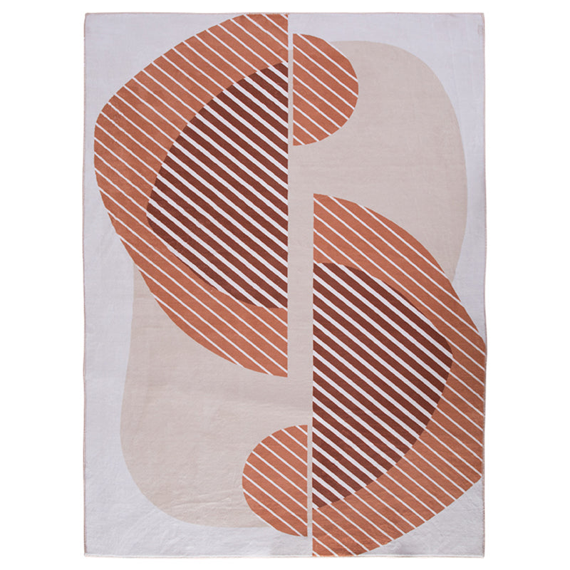 Trendy Stripe Printed Rug Multi Color Polyster Area Carpet Anti-Slip Backing Pet Friendly Washable Indoor Rug for Decoration Yellow-Red Clearhalo 'Area Rug' 'Rug' 2480047