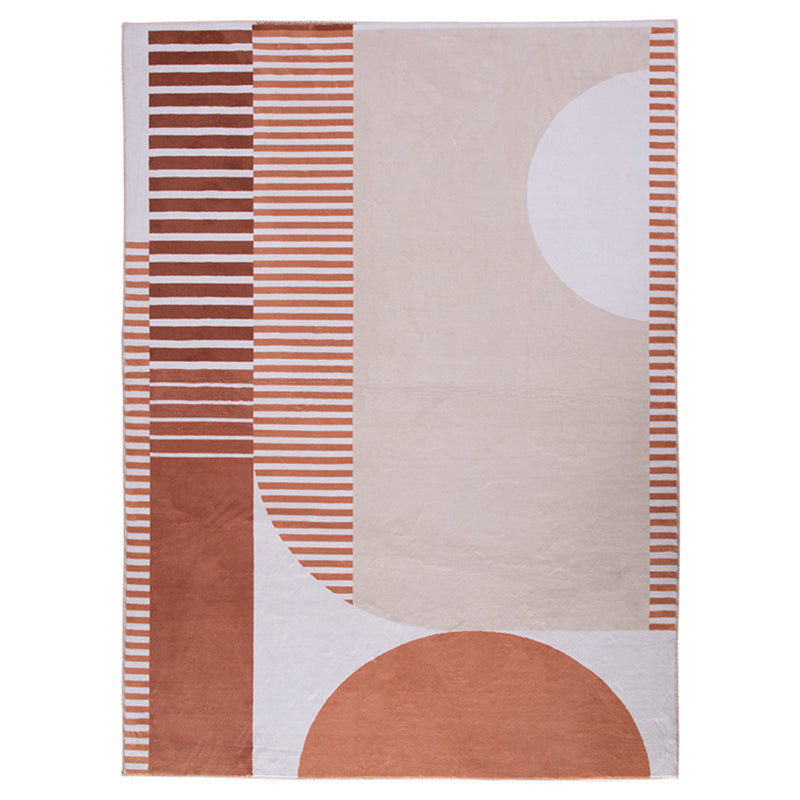 Trendy Stripe Printed Rug Multi Color Polyster Area Carpet Anti-Slip Backing Pet Friendly Washable Indoor Rug for Decoration Orange Clearhalo 'Area Rug' 'Rug' 2480049