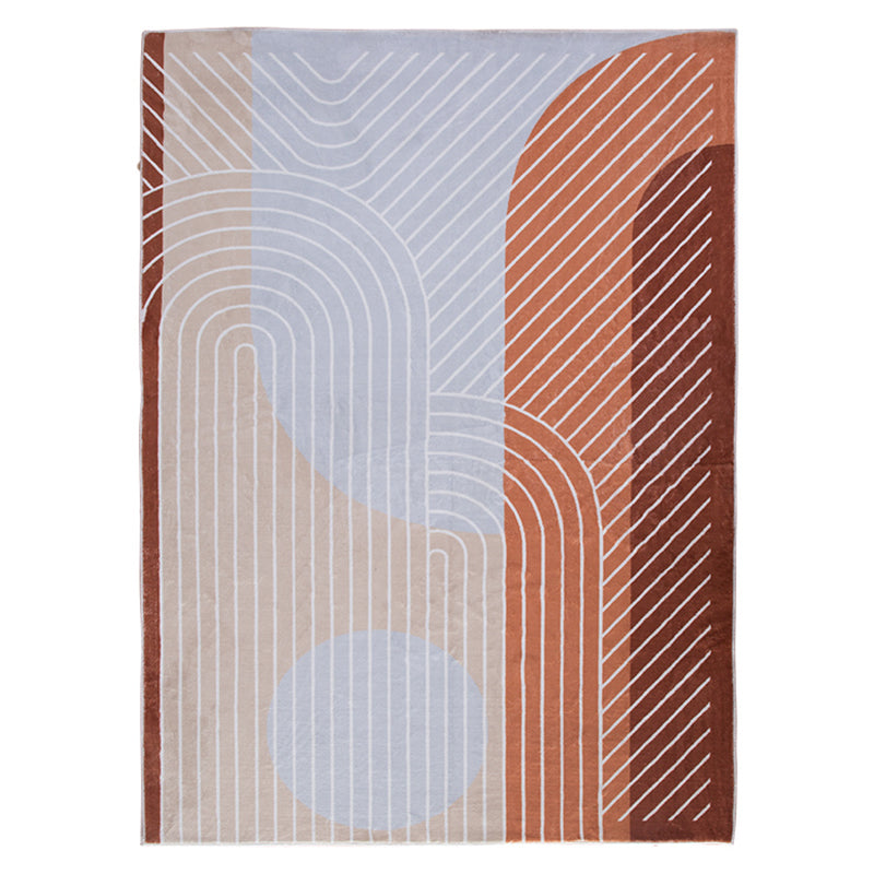 Trendy Stripe Printed Rug Multi Color Polyster Area Carpet Anti-Slip Backing Pet Friendly Washable Indoor Rug for Decoration Light Orange Clearhalo 'Area Rug' 'Rug' 2480051