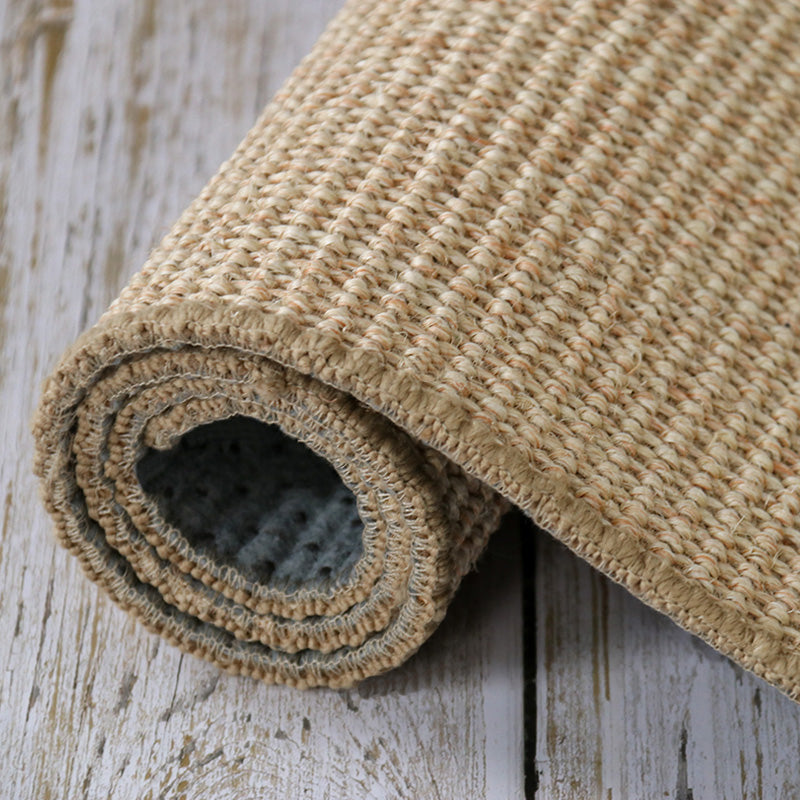 Cabin Solid Color Rug Multi Colored Sisal Area Carpet Non-Slip Backing Easy Care Pet Friendly Indoor Rug for Decoration Camel Clearhalo 'Area Rug' 'Rug' 2480081
