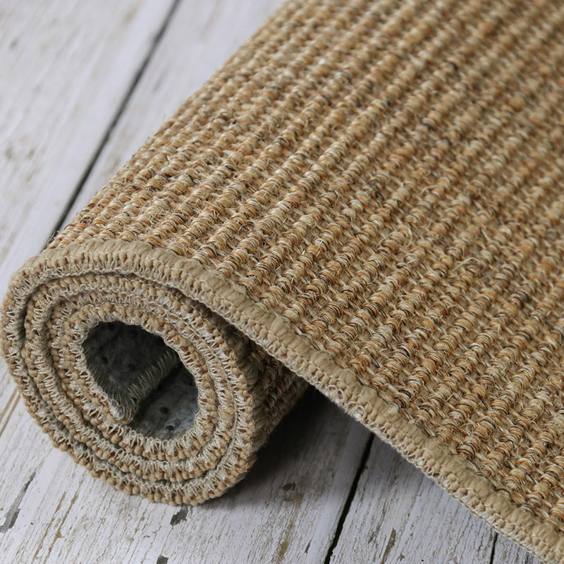 Cabin Solid Color Rug Multi Colored Sisal Area Carpet Non-Slip Backing Easy Care Pet Friendly Indoor Rug for Decoration Light Brown Clearhalo 'Area Rug' 'Rug' 2480088