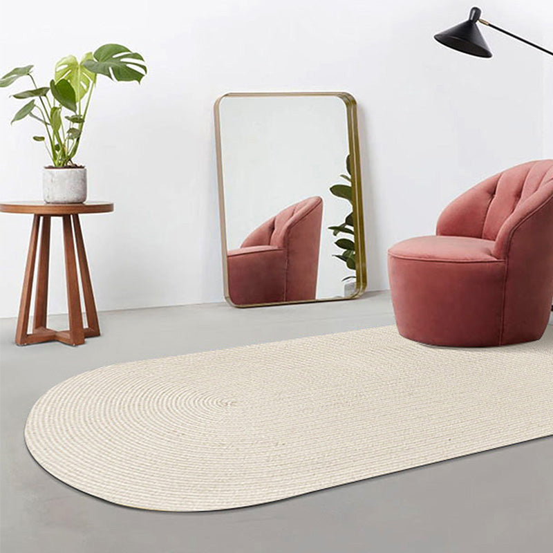 Multi Color Rustic Rug Jute Solid Color Indoor Rug Pet Friendly Easy Care Handmade Area Carpet for Bedroom White Clearhalo 'Area Rug' 'Rug' 2480092