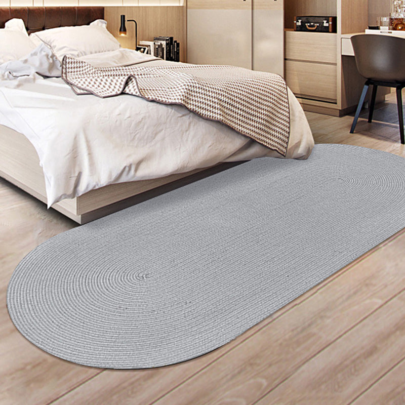 Multi Color Rustic Rug Jute Solid Color Indoor Rug Pet Friendly Easy Care Handmade Area Carpet for Bedroom Smoke Gray Clearhalo 'Area Rug' 'Rug' 2480097