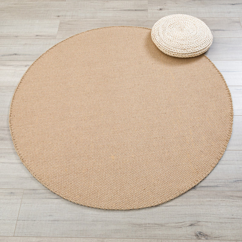 Simplicity Solid Color Rug Multi Color Sisal Area Carpet Non-Slip Backing Stain-Resistant Easy Care Indoor Rug for Decor Light Apricot Clearhalo 'Area Rug' 'Rug' 2480103