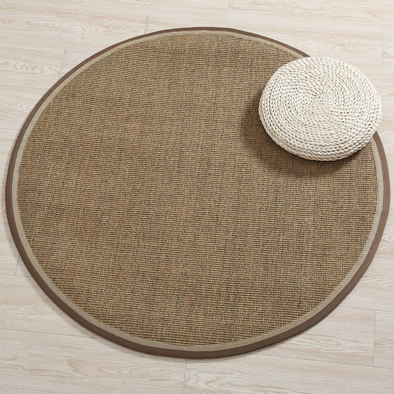 Simplicity Solid Color Rug Multi Color Sisal Area Carpet Non-Slip Backing Stain-Resistant Easy Care Indoor Rug for Decor Dark Coffee Clearhalo 'Area Rug' 'Rug' 2480105