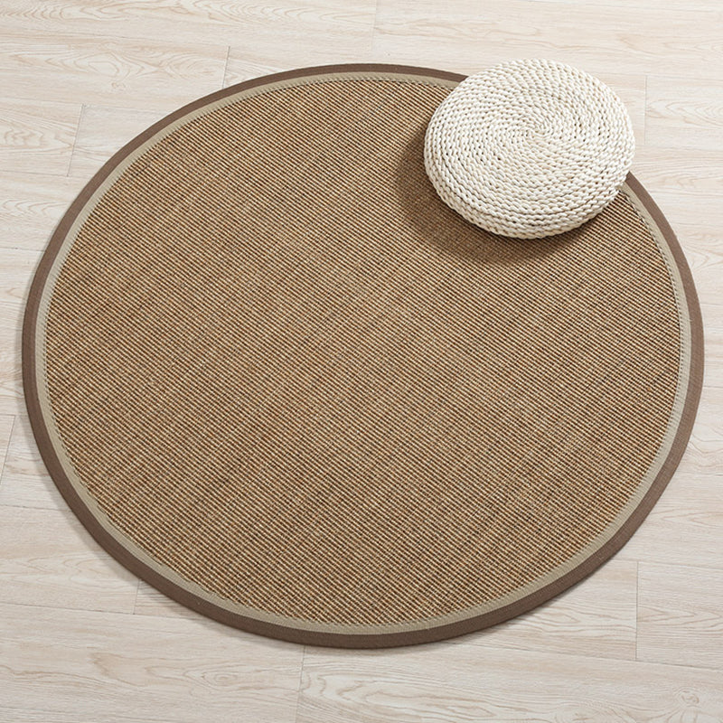 Simplicity Solid Color Rug Multi Color Sisal Area Carpet Non-Slip Backing Stain-Resistant Easy Care Indoor Rug for Decor Dark Brown Clearhalo 'Area Rug' 'Rug' 2480117