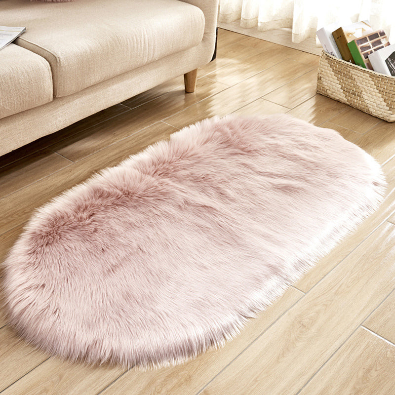 Multi Colored Solid Color Rug Fluffy Relaxing Area Carpet Non-Slip Backing Stain-Resistant Indoor Rug for Living Room Light Pink Clearhalo 'Area Rug' 'Casual' 'Rugs' Rug' 2480140