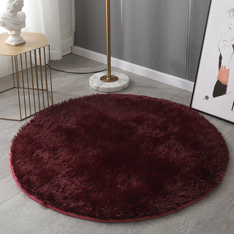 Simple Solid Color Rug Multi-Color Polyster Area Carpet Non-Slip Backing Pet Friendly Easy Care Indoor Rug for Bedroom Burgundy Clearhalo 'Area Rug' 'Casual' 'Rugs' Rug' 2480153