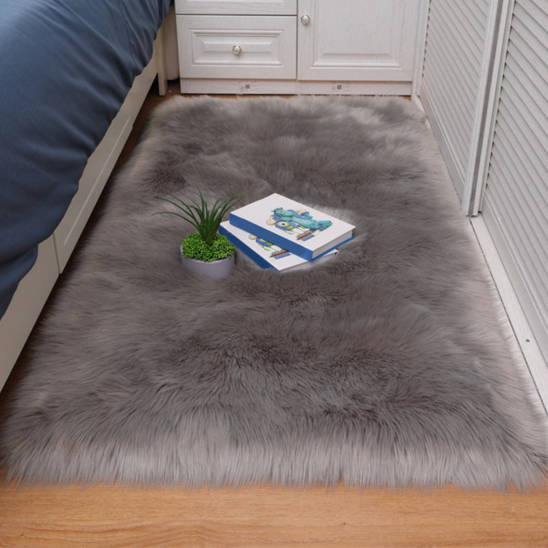 Multicolored Bedroom Rug Calming Solid Color Indoor Rug Fuzzy Non-Slip Backing Pet Friendly Area Carpet Grey Clearhalo 'Area Rug' 'Casual' 'Rugs' Rug' 2480163